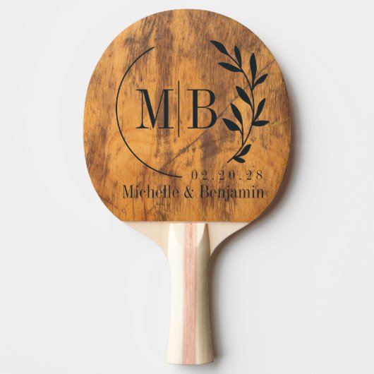 Hakblok Blad Trouw Monogram Tafeltennisbatje (Voorkant)