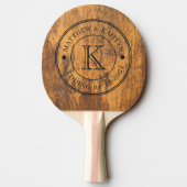 Hakblok Huwelijksmonogram Tafeltennisbatje (Achterkant)