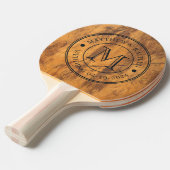 Hakblok Huwelijksmonogram Tafeltennisbatje (Voorkant Gekanteld)