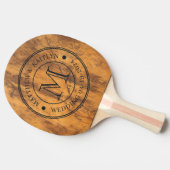 Hakblok Huwelijksmonogram Tafeltennisbatje (Zijkant)