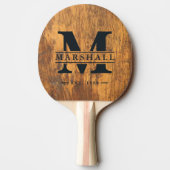 Hakblok Monogram & Naam Overlay Tafeltennisbatje (Achterkant)