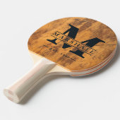 Hakblok Monogram & Naam Overlay Tafeltennisbatje (Voorkant Gekanteld)