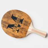 Hakblok Monogram & Naam Overlay Tafeltennisbatje (Zijkant)