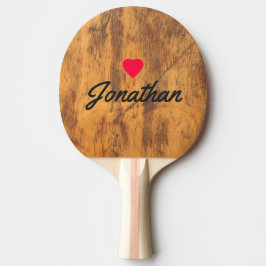 Hakblok Vintage Hart Handtekening Tafeltennisbatje