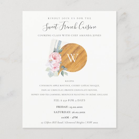 Hakbord Blush Bloem Bakkerij Kookles Flyer (Voorkant)