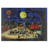 hakbord, heksen, zwart, katten snijplank (Voorkant)