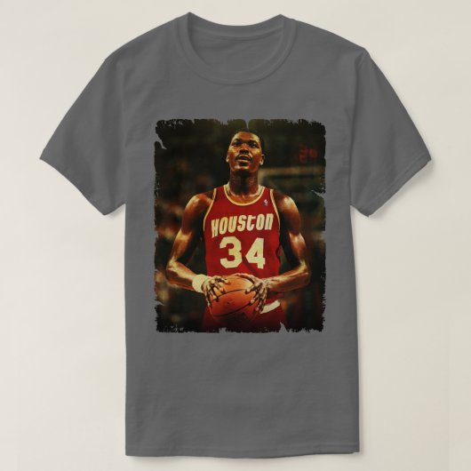 Hakeem Olajuwon  ontwerp van basketbal 1 T-shirt (Design voorkant)