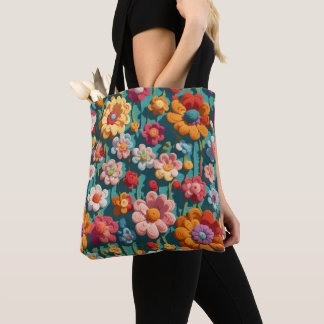Haken bloemen tote bag