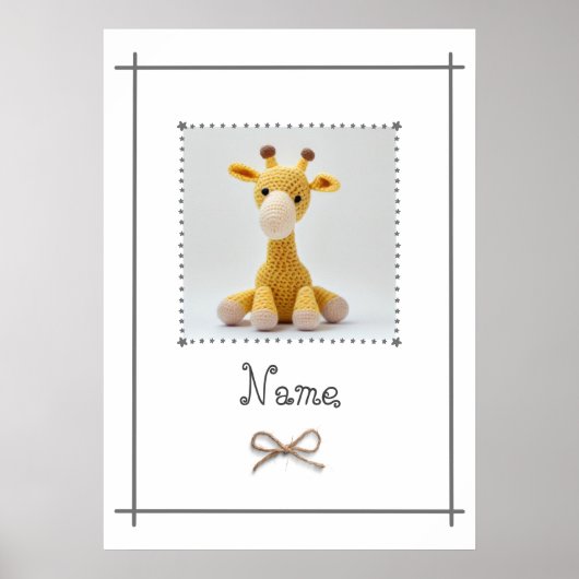 Haken Giraffe Baby Nursery Minimalistische Wanddec Poster (Voorkant)