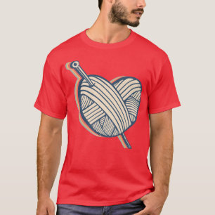 Haken Haakster Haak Breien Hart Retro T-shirt