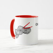 Haken houdt me gezond. Meestal. Mok (Voorkant links)