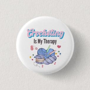 Haken Is Mijn Therapie Garenkunst Ronde Button 3,2 Cm