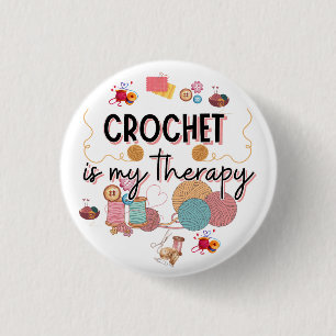 Haken Is Mijn Therapie Mooie Garenkunst Ronde Button 3,2 Cm