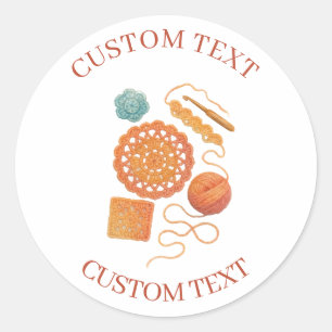 Haken met pastel haaknaald Waterverf Haken Ronde Sticker