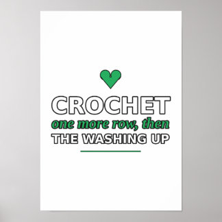 Haken: nog een rij, dan de afwas Poster