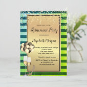 Hakken, Glas, Ballonnen, Groene Strepen Pensioneri Kaart (Staand voorkant)