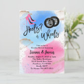 Hakken of wielen Geslacht onthullen, roze of blauw Kaart (Staand voorkant)