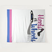 Hakken of wielen geslacht onthulling Roze|Blauw fo Wandkleed (Voorkant (horizontaal))