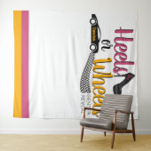 Hakken of wielen geslacht onthulling Roze|Goudsblo Wandkleed (In Situ (horizontaal))