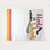 Hakken of wielen geslacht onthulling Roze|Goudsblo Wandkleed (Voorkant (horizontaal))