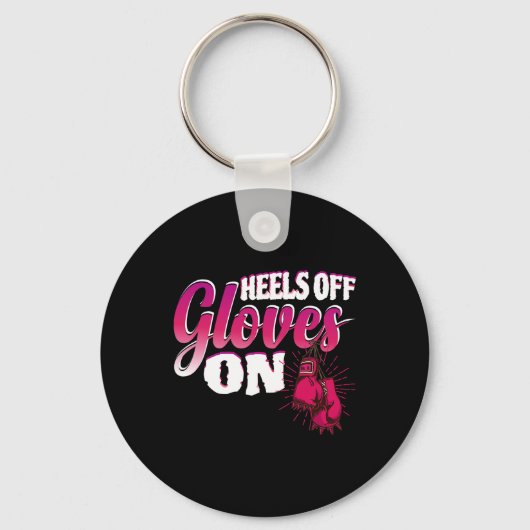 Hakken Uit Handschoenen Aan Grappig Boksgeschenk V Sleutelhanger (Voorkant)