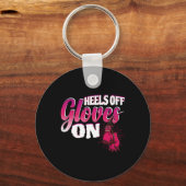 Hakken Uit Handschoenen Aan Grappig Boksgeschenk V Sleutelhanger (Voorkant)