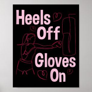Hakken van handschoenen aan - Boksen Kickboksen Ki Poster