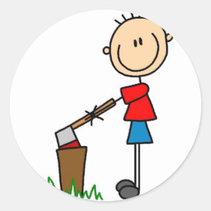 Hakken van hout Sticker