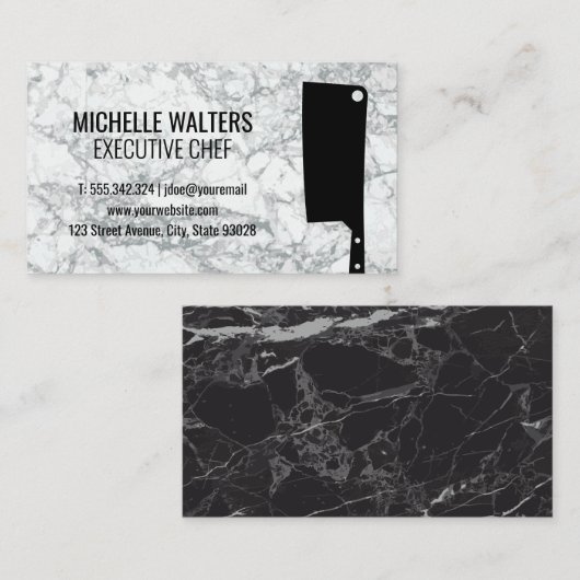 Hakmes | Marmeren Achtergrond Visitekaartje (Voorkant / Achterkant)