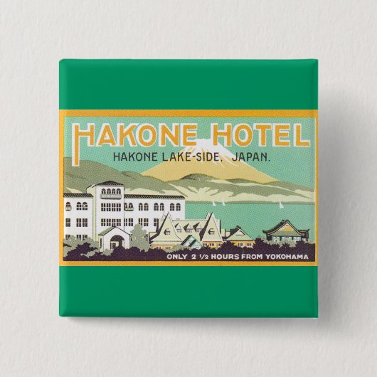 Hakone Hotel Japan Vierkante Button 5,1 Cm (Voorkant)