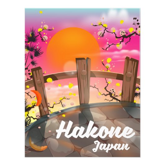 Hakone Japan bloemenposter. Foto Afdruk (Voorkant)