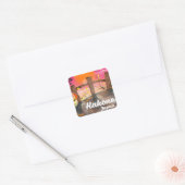 Hakone Japan bloemenposter. Vierkante Sticker (Envelop)