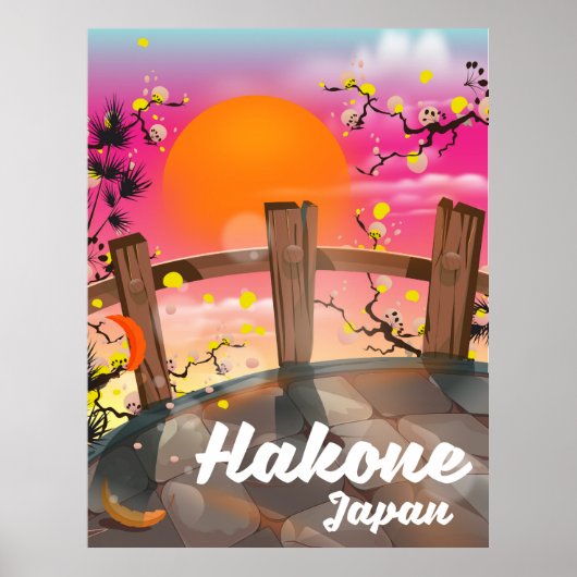 Hakone Japan bloemposter. Poster (Voorkant)