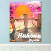 Hakone japan blossom poster. canvas afdruk (Insitu (Houten vloer))