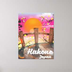 Hakone japan blossom poster. canvas afdruk