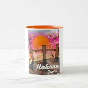 Hakone japan blossom poster. tweekleurige koffiemok