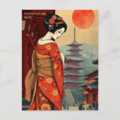Hakone Japan maiko geisha retro Briefkaart (Voorkant)