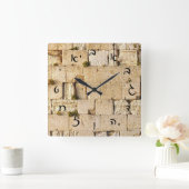 HaKotel - Hebrew Script Vierkante Klok (Huis)