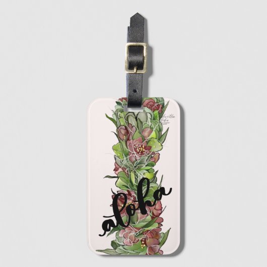 Haku Lei Aloha Hawaii Bag Tags Bagagelabel (Voorkant (verticaal))