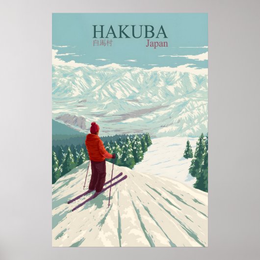 Hakuba Japan Skigebied Reisposter Poster (Voorkant)