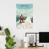 Hakuba Japan Sneeuwboarden Reisposter Poster (Thuiskantoor)