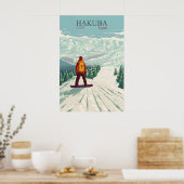 Hakuba Japan Sneeuwboarden Reisposter Poster (Keuken)
