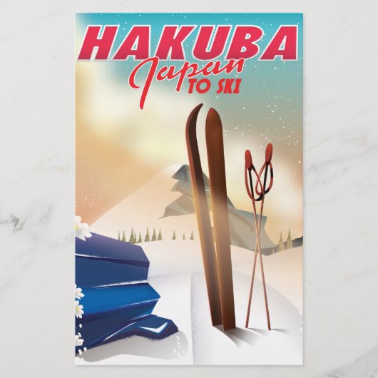Hakuba Japanse reisposter. Briefpapier (Voorkant)