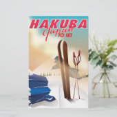 Hakuba Japanse reisposter. Briefpapier (Staand voorkant)