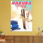 Hakuba Japanse reisposter. Canvas Afdruk (Insitu (Woonkamer))