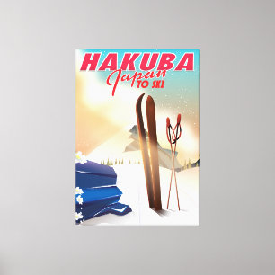 Hakuba Japanse reisposter. Canvas Afdruk