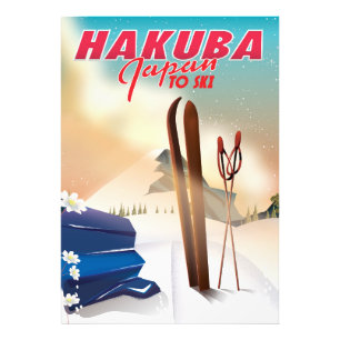 Hakuba Japanse reisposter. Foto Afdruk
