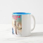 Hakuba Japanse reisposter. Tweekleurige Koffiemok (Voorkant rechts)