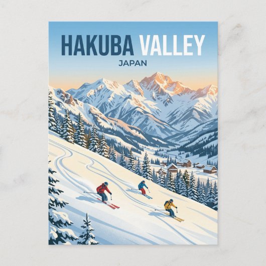 Hakuba Valley Skigebied Japan Briefkaart (Voorkant)