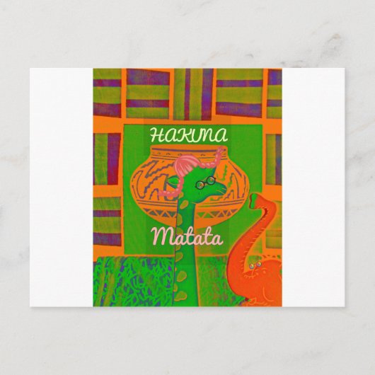 Hakuna Giraffe Art Print Briefkaart (Voorkant)